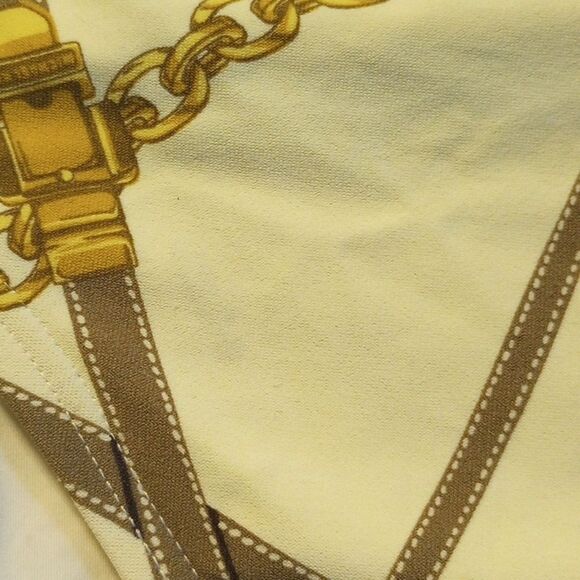 Michael Kors Cream and Gold One Piece Chain Swimsuit Bathing Suit Women's 8 - Picture 9 of 10